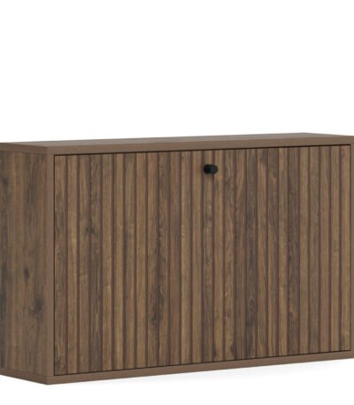Albany Shoe Cabinet in Smoked Oak with Lamella Front