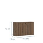 Albany Shoe Cabinet in Smoked Oak with Lamella Front