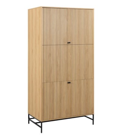 Albany Wardrobe 4 Doors in Black/Oak