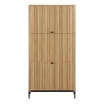 Albany Wardrobe 4 Doors in Black/Oak
