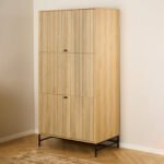 Albany Wardrobe 4 Doors in Black/Oak