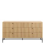 Albany Wide Chest of 6 Drawers in Oak/Black Legs