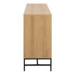 Albany Wide Chest of 6 Drawers in Oak/Black Legs