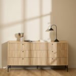Albany Wide Chest of 6 Drawers in Oak/Black Legs