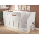 Alexis Mid Sleeper with 4 Pull-Out Wardrobes Ribbed