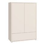 Alice Springs 2 Door Low Wardrobe with Push-to-Open Doors and Drawer in Sand