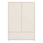 Alice Springs 2 Door Low Wardrobe with Push-to-Open Doors and Drawer in Sand