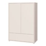 Alice Springs 2 Door Low Wardrobe with Push-to-Open Doors and Drawer in Sand