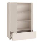 Alice Springs 2 Door Low Wardrobe with Push-to-Open Doors and Drawer in Sand