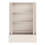 Alice Springs 2 Door Low Wardrobe with Push-to-Open Doors and Drawer in Sand