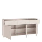 Alice Springs 3 Door 3 Drawer Sideboard with Push-to-Open Drawers in Sand