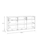Alice Springs 3 Door 3 Drawer Sideboard with Push-to-Open Drawers in Sand