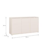 Alice Springs 3 Door Sideboard with Push-to-Open Doors and Drawer in Sand