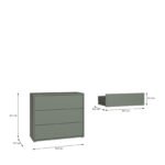 Alice Springs 3 Drawer Chest With Push-to-Open in Sage Green