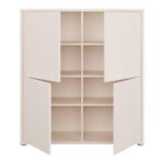 Alice Springs 4 Door Storage Cabinet with Push-to-Open Doors in Sand