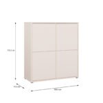 Alice Springs 4 Door Storage Cabinet with Push-to-Open Doors in Sand
