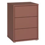 Alice Springs Bedside Cabinet with 3 Drawers Push-to-Open