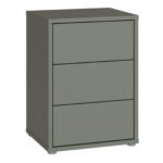 Alice Springs Bedside Cabinet with 3 Drawers Push-to-Open
