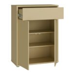 Alice Springs Compact Shoe Cabinet with 2 Doors Push-to-Open & 1 Drawer Push-to-Open