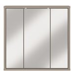 Alice Springs Hanging Mirror Cupboard with 3 Doors Push-to-Open in Taupe