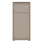 Alice Springs Low Bathroom Storage Cabinet with 1 Door Push-to-Open & 1 Drawer Push-to-Open in Taupe