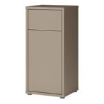 Alice Springs Low Bathroom Storage Cabinet with 1 Door Push-to-Open & 1 Drawer Push-to-Open in Taupe