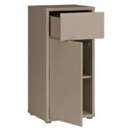 Alice Springs Low Bathroom Storage Cabinet with 1 Door Push-to-Open & 1 Drawer Push-to-Open in Taupe