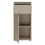 Alice Springs Low Bathroom Storage Cabinet with 1 Door Push-to-Open & 1 Drawer Push-to-Open in Taupe