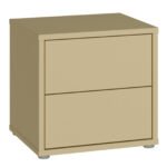 Alice Springs Low Bedside Cabinet with 2 Drawers Push-to-Open