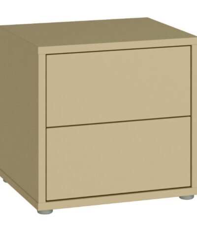 Alice Springs Low Bedside Cabinet with 2 Drawers Push-to-Open