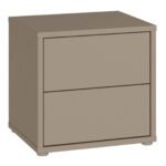 Alice Springs Low Bedside Cabinet with 2 Drawers Push-to-Open