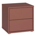 Alice Springs Low Bedside Cabinet with 2 Drawers Push-to-Open