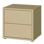 Alice Springs Low Bedside Cabinet with 2 Drawers Push-to-Open