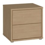 Alice Springs Low Bedside Cabinet with 2 Drawers Push-to-Open