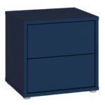 Alice Springs Low Bedside Cabinet with 2 Drawers Push-to-Open