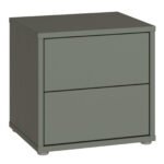 Alice Springs Low Bedside Cabinet with 2 Drawers Push-to-Open