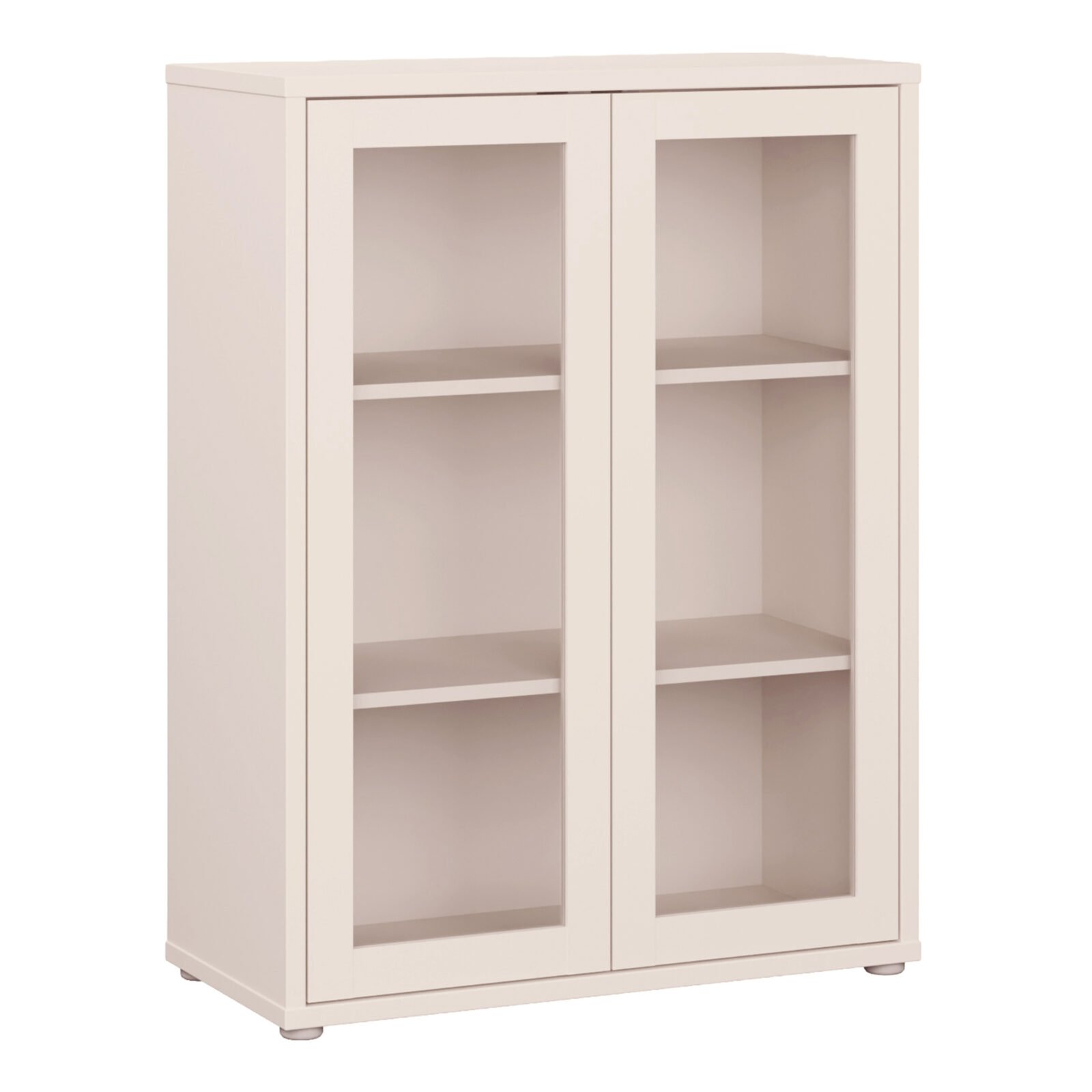 Alice Springs Low Glass Fronted Cabinet with 2 Push-to-Open Doors in Sand Alice Springs Low Glass Fronted Cabinet with 2 Push-to-Open Doors in Sand
