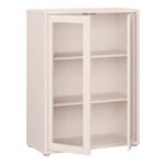 Alice Springs Low Glass Fronted Cabinet with 2 Push-to-Open Doors in Sand