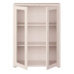 Alice Springs Low Glass Fronted Cabinet with 2 Push-to-Open Doors in Sand