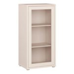 Alice Springs Low Glass Fronted Cabinet with Push-to-Open Door in Sand