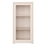 Alice Springs Low Glass Fronted Cabinet with Push-to-Open Door in Sand