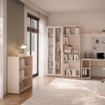Alice Springs Low Wide Bookcase with Open Shelving in Sand