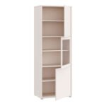 Alice Springs Narrow Display Cabinet with 3 Push-to-Open Doors
