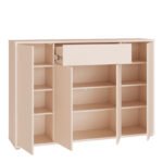 Alice Springs Sideboard with 4 Doors Push-to-Open & 1 Centralised Drawer Push-to-Open in Sand