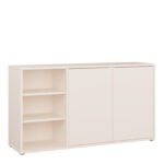 Alice Springs Sideboard with Open Shelving & Push-to-Open Doors in Sand