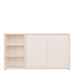 Alice Springs Sideboard with Open Shelving & Push-to-Open Doors in Sand