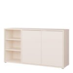 Alice Springs Sideboard with Open Shelving & Push-to-Open Doors in Sand