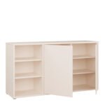 Alice Springs Sideboard with Open Shelving & Push-to-Open Doors in Sand