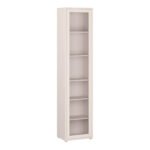 Alice Springs Slim Tall Display Cabinet with 1 Glass Door Push-to-Open & 5 Shelves in Sand