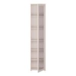 Alice Springs Slim Tall Display Cabinet with 1 Glass Door Push-to-Open & 5 Shelves in Sand